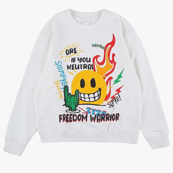 Other - Arnodefrance Men Graphic Sweatshirts Vintage Printing Sweatshirt Cotton Loose